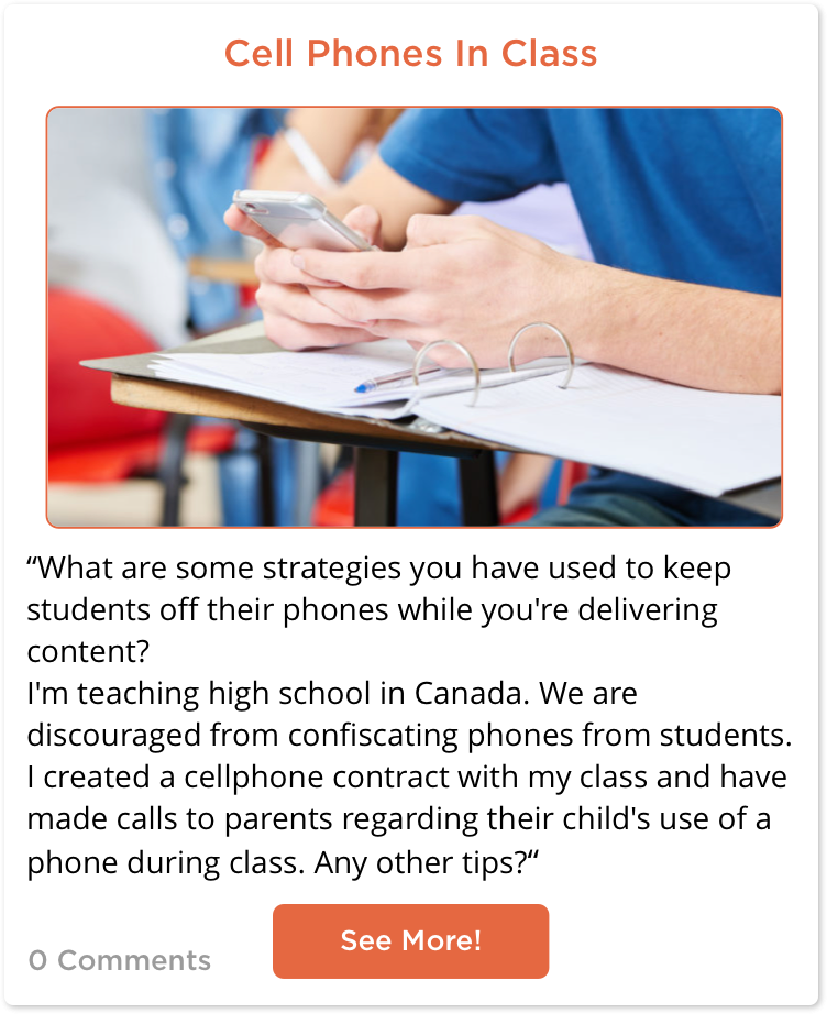 Post looking for Strategies to keep students off phones in class