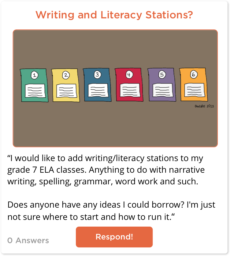 TeachersConnect post about Writing and Literacy