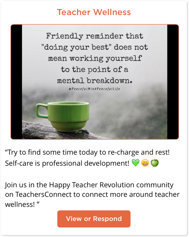 Happy Teacher Revolution Teacher Wellness Post