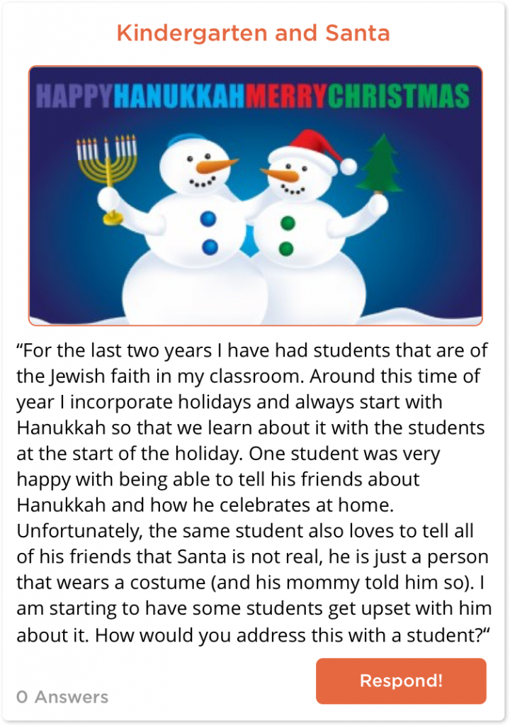Post about teaching Kindergarten during the holidays