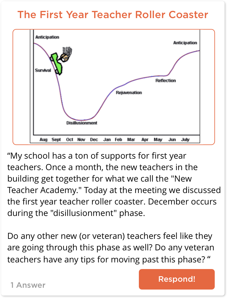TeachersConnect post about getting past disillusionment