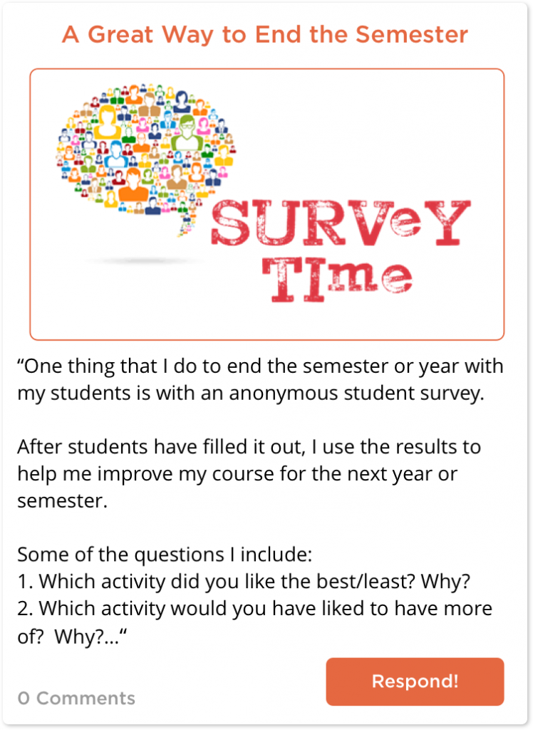 Great survey activity for middle/high school classrooms