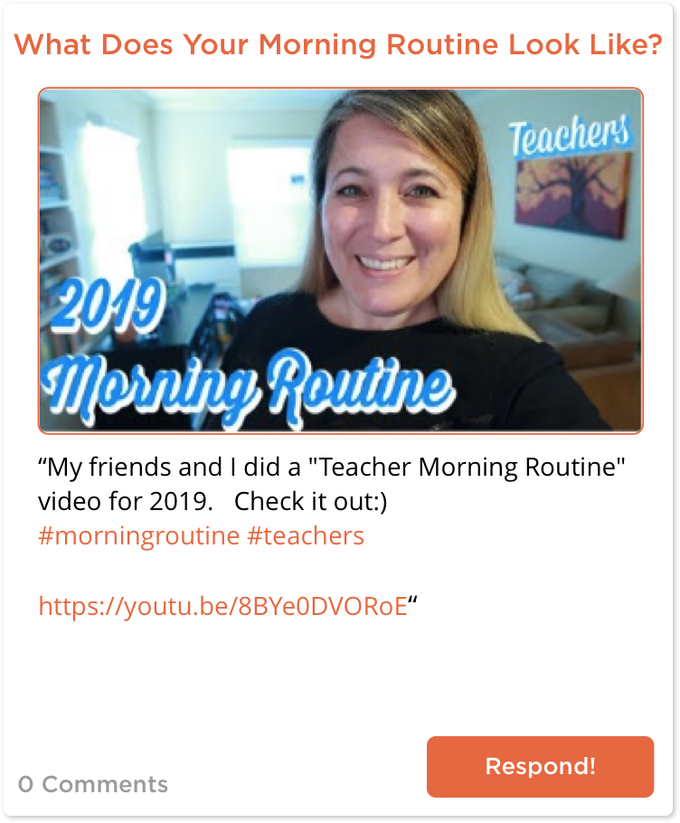 TeachersConnect post about morning routines