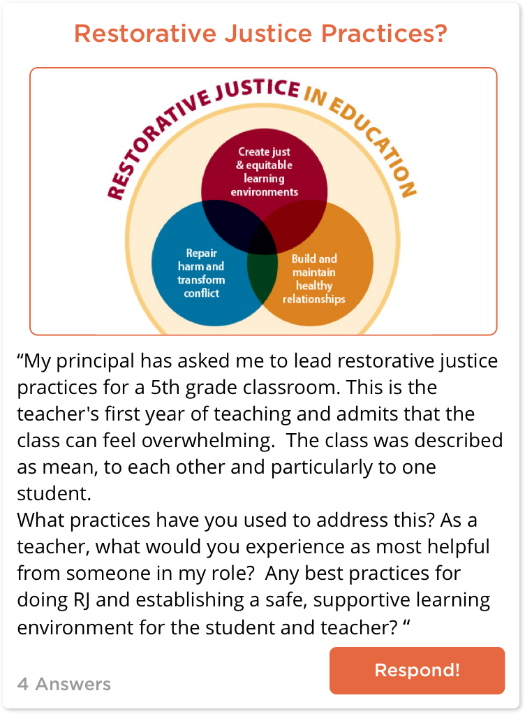 TeachersConnect Post about Restorative Justice in the Classroom