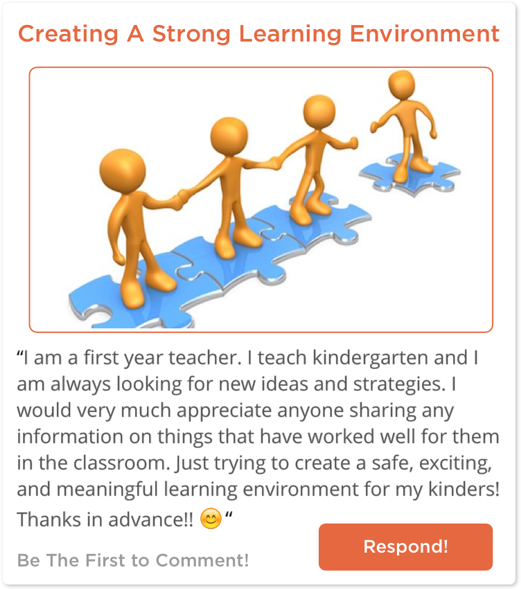 TeachersConnect post about creating a Kindergarten Learning Environment