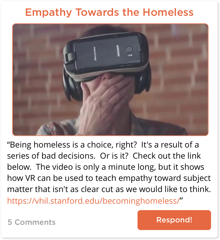 TeachersConnect post about the uses of VR