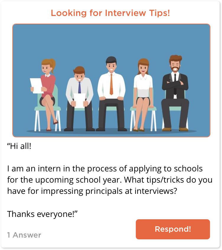 TeachersConnect post looking for interview tips