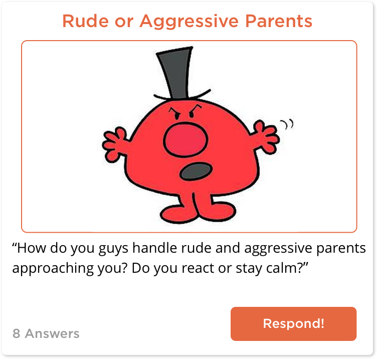 TeachersConnect post about dealing with parents