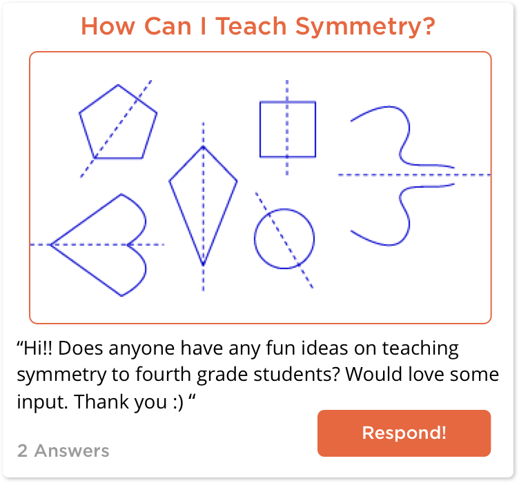 TeachersConnect post about teaching symmetry
