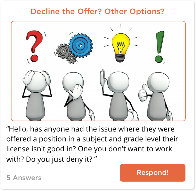 TeachersConnect post about job offers.