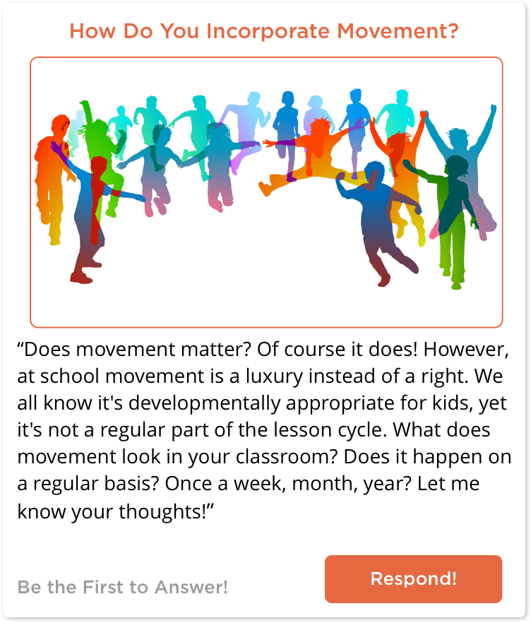 TeachersConnect post about movement in the classroom